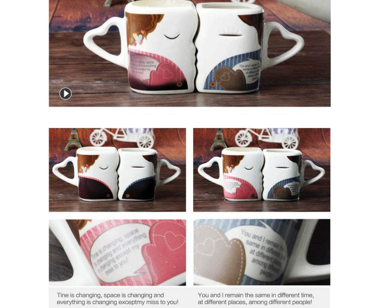 909dffd99dc26eeeb233e66f5272160eCooknice Couples Kiss Matching Ceramic Coffee Cups Set